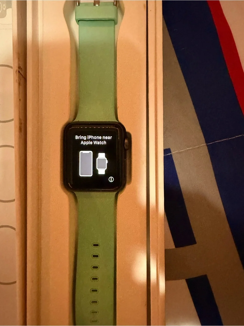 Apple Smartwatch with Mint Teal Sport Band(series 2)